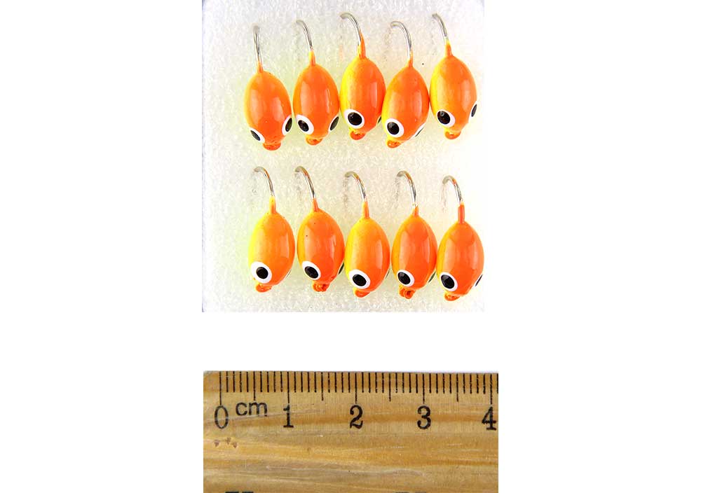 Мормышка вольф Мидия с ушком (8#/2,5g) (036)  оранжево-желтый
