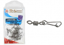 Вертлюг+карабин RUBICON Diamond lmpressed Rolling Swivel w/Hooked Shap 71068-04 №4, тест 20кг