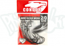 Крючки офсетные Condor Wide Range Worm,серия KAYRO,№2/0 цв.blak nikel,(10шт) (215282/0BN)